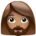 🧔🏽‍♀️ woman: medium skin tone, beard display on Apple